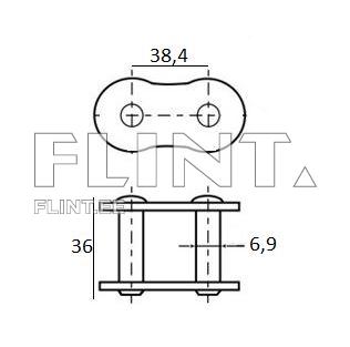 Chain lock CLAAS 0028600 (ts-ts 38,4mm) 6,92mm