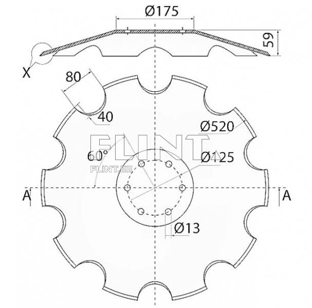 Disc HORSCH 520x6mm; 00311461 (6-holes) original