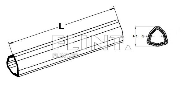 Profile tube triangle 63x4,0mm - L-1000mm Profile tube triangle 63x4,0mm - L-1000mm