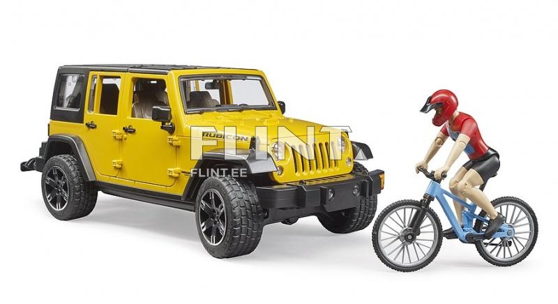 Jeep Wrangler (32,8x14,4x16,2cm) maastopyörä ja pyöräilijä Bruder Jeep Wrangler (32,8x14,4x16,2cm) maastopyörä ja pyöräilijä Bruder