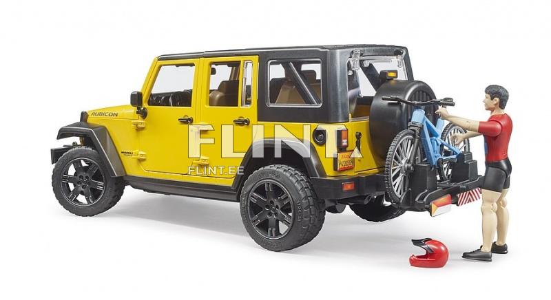 Jeep Wrangler (32,8x14,4x16,2cm) maastopyörä ja pyöräilijä Bruder Jeep Wrangler (32,8x14,4x16,2cm) maastopyörä ja pyöräilijä Bruder
