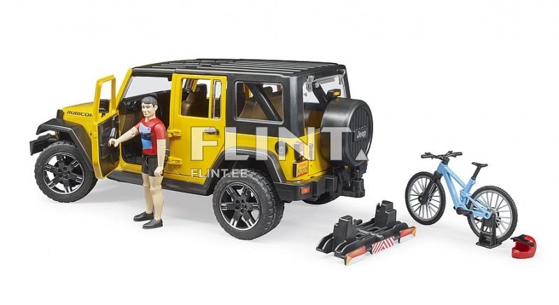 Jeep Wrangler (32,8x14,4x16,2cm) maastopyörä ja pyöräilijä Bruder Jeep Wrangler (32,8x14,4x16,2cm) maastopyörä ja pyöräilijä Bruder