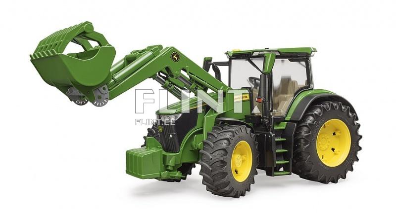 Traktori John Deere 7R 350 (42,5x17,5x23,5cm) + etukuormaaja Bruder Traktori John Deere 7R 350 (42,5x17,5x23,5cm) + etukuormaaja Bruder