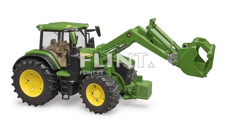 Traktori John Deere 7R 350 (42,5x17,5x23,5cm) + etukuormaaja Bruder Traktori John Deere 7R 350 (42,5x17,5x23,5cm) + etukuormaaja Bruder