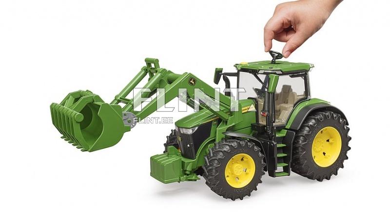 Traktori John Deere 7R 350 (42,5x17,5x23,5cm) + etukuormaaja Bruder Traktori John Deere 7R 350 (42,5x17,5x23,5cm) + etukuormaaja Bruder