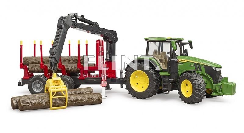 Traktori John Deere 7R 350 (73x17,5x20,5) + metsävaunu Bruder Traktori John Deere 7R 350 (73x17,5x20,5) + metsävaunu Bruder