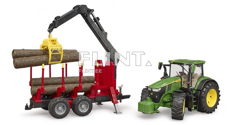 Traktori John Deere 7R 350 (73x17,5x20,5) + metsävaunu Bruder Traktori John Deere 7R 350 (73x17,5x20,5) + metsävaunu Bruder