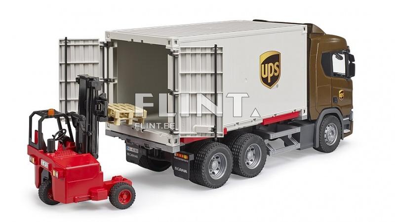 UPS Scania Super 560R + trukki (53,5x18,5x26,5cm) Bruder UPS Scania Super 560R + trukki (53,5x18,5x26,5cm) Bruder