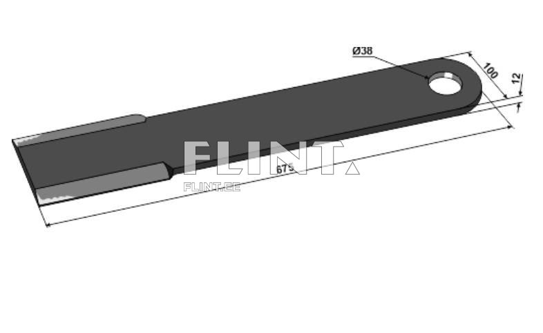 Niittomurskaimen terä Spearhead 046001 (675x100x12mm; reikä 38mm) suoraan
