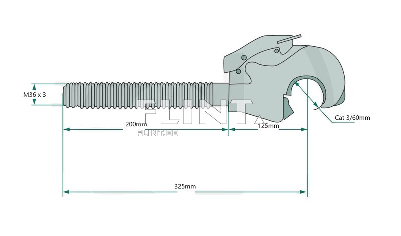Top link hook Cat.3 M36x3 (right)