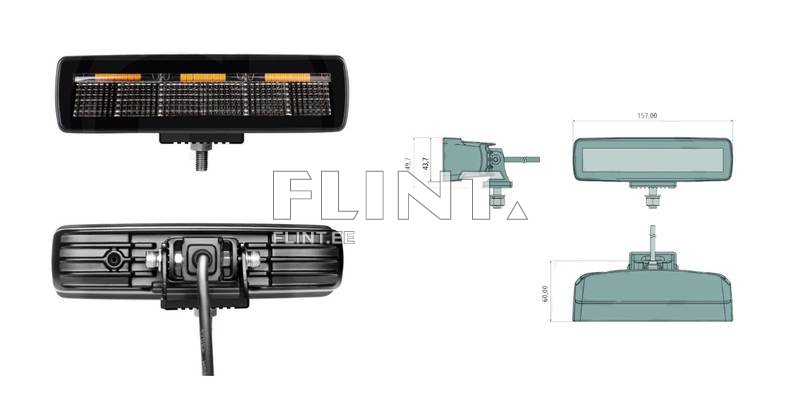  LED work light with warning light 157x60x43,7mm (2880lm) NIGHTSHIFT