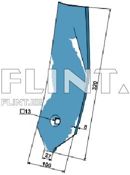 Siipi LEMKEN 3374491 (330x100x8mm, reikä 12mm) Siipi LEMKEN 3374491 (330x100x8mm, reikä 12mm)