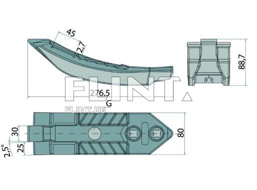 Kärki Kuhn H2220761, H2220760 (277x80mm) ENDURANCE CARBIDE
