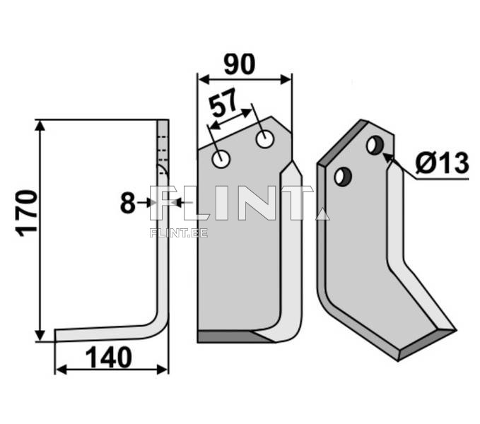 Mullafreesi tera Howard 63604 (170x90x8; ava 13mm) V