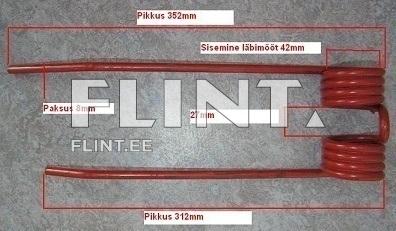 Tine 2101-875 (352/312x108x8; hole 42mm) Left Tine 2101-875 (352/312x108x8; hole 42mm) Left