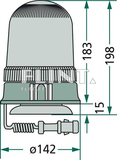 Vilkkumajakka 24V (GF.25.012) (H1 24V 70W; magneetti kiinnitys)
