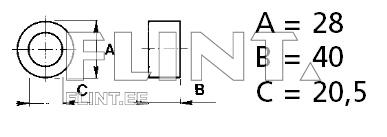 Bushing Taarup 28x39 M20 (40881100) Bushing Taarup 28x39 M20 (40881100)