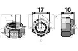 Bolt+nut M10x25,5mm SAMI; VICON 81160