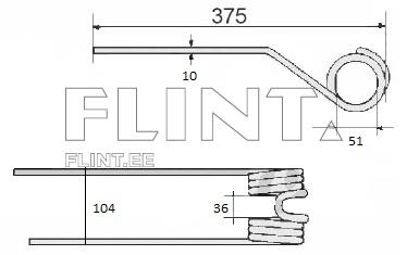 Tine Deutz-Fahr 06565574 (375X104x10; hole 51mm) Tine Deutz-Fahr 06565574 (375X104x10; hole 51mm)