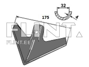 Toode on vöö kuju, millel on terav nurk ja keskel auk. Dimensionid: 175 mm, 32 mm ja 4 mm. Toode on vöö kuju, millel on terav nurk ja keskel auk. Dimensionid: 175 mm, 32 mm ja 4 mm.