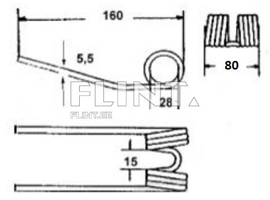 Tine KRONE 9380400 (160x80x5,5; hole 28mm)
