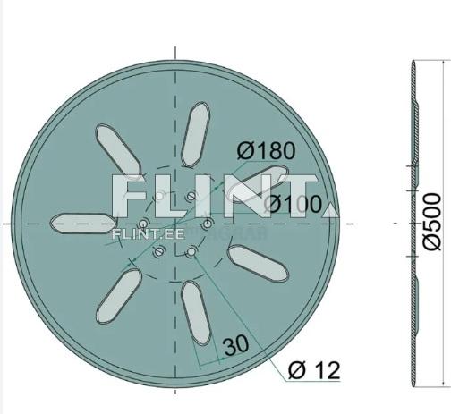 Tsükkel, mille läbimõõt on 500 mm, on ümmargune ja sisaldab kuut avatud kärgstruktuuri, mille läbimõõt on 100 mm ja 180 mm.