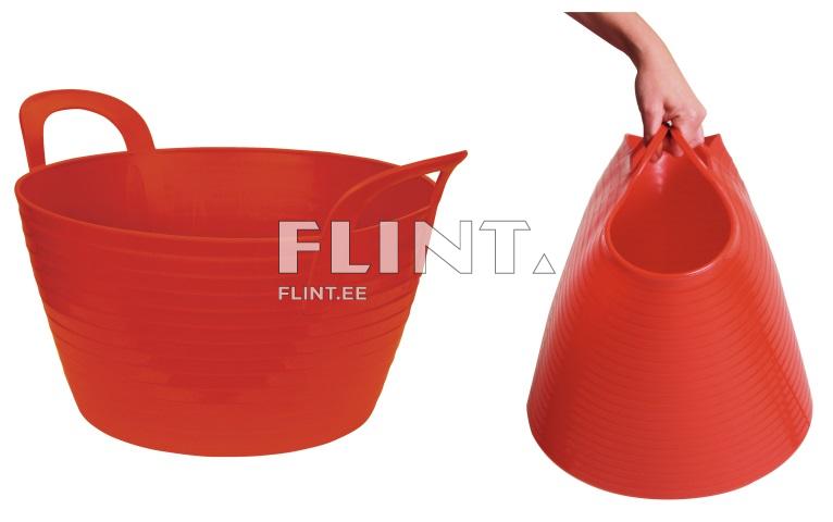 Flexible basket/bucket 12 l (red)
