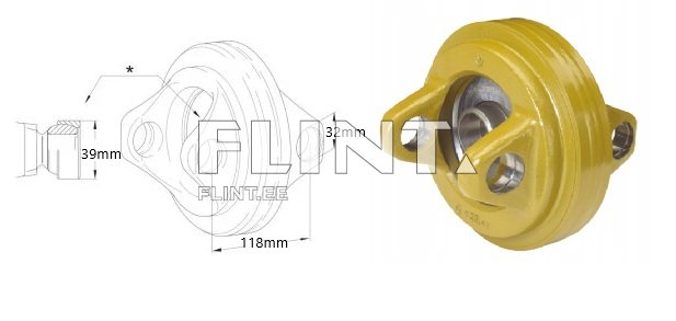 Lainurkliigendi vaheosa ristile 32x106/36x89mm Walterscheid (1128696, 128696, 36.41.08)