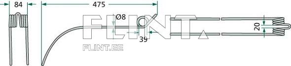 Tine CLAAS 9020830, PZ304 (475x84x8; hole 39mm)