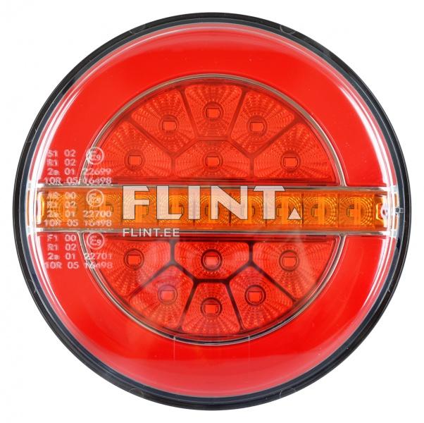 Tail light LED 12/24V; tail, dirrection indicator, brake lamp Ø136mm red center