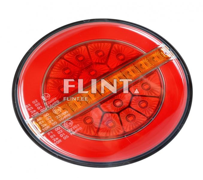 Tail light LED 12/24V; tail, dirrection indicator, brake lamp Ø136mm red center
