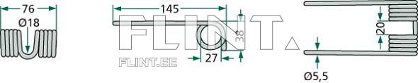 Tine KRONE 9381580 (145x76x5,5; hole 27mm)