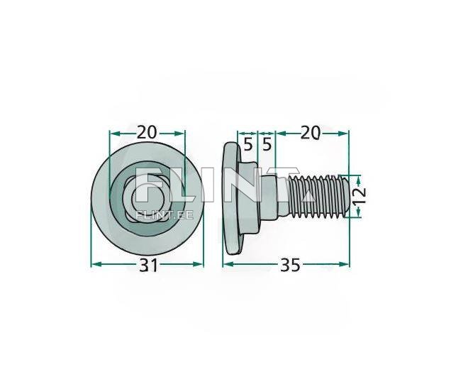 Terän pultti+mutteri  M12x1,75/10,9 (Kverneland, Taarup) 56403000
