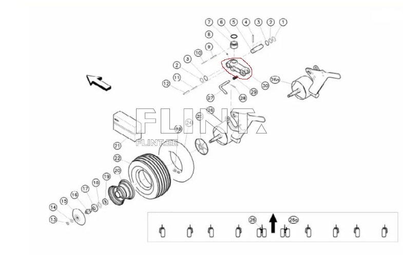Ratta telje tugi 58800810 Kuhn