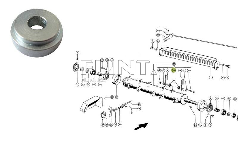 Holkki silppurin terälle Claas 600150 10x30/25x10mm 