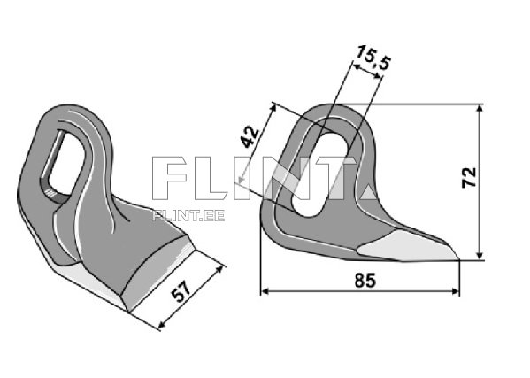 Pruning hammer McConnel (85x57mm; hole 42x15,5mm)