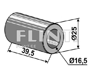 Bush 39,5x25mm; hole16,5mm
