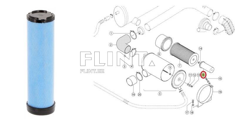 Air filter inner Claas 722391 (SA 14473)