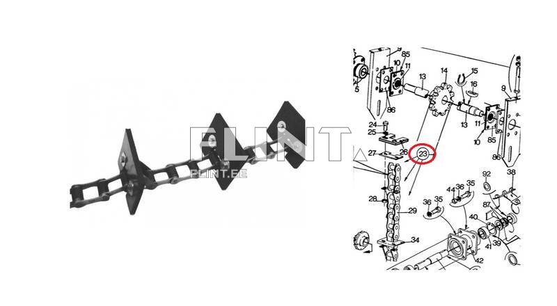 Elevaatori kett New Holland 80388558 (prahi) (13 laba, 3353mm)