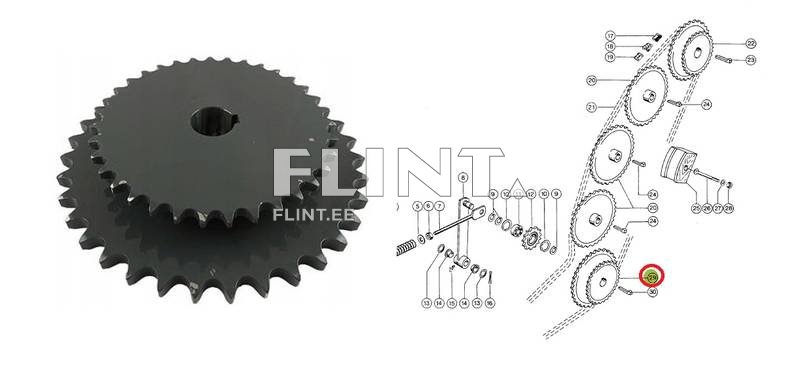 Hammasratas z35/z35 ava 40mm 819269 Claas Rollant
