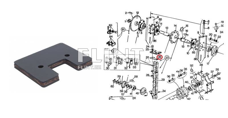 Elevaatori laba New Holland 84005086, 397856 (110x85x8mm)