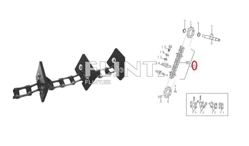 Elevaatori kett New Holland 84018674 (viljaelevaator) (38 laba, 6293mm)