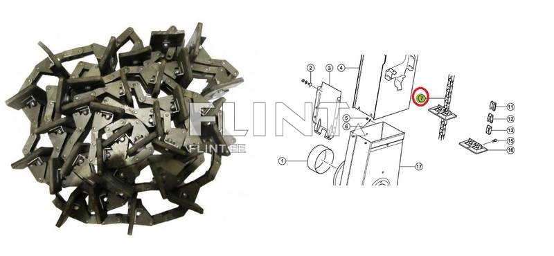 Elevaatori kett Claas 5495360/601200 (teraelevaator) Tucano, Mega (36 laba, 5530mm)