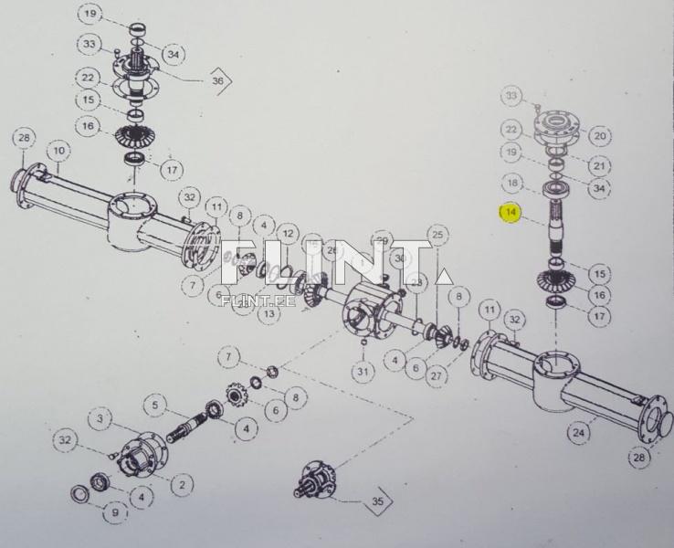 Gearbox shaft 9055 (14t)