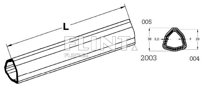 Profile tube triangle 36x3,2mm - L-3000mm