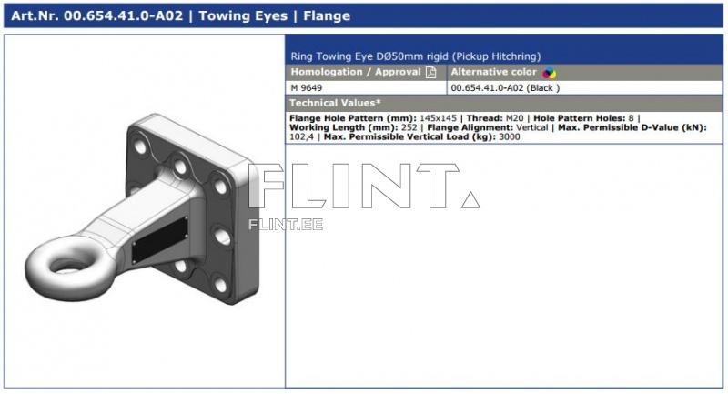Towing eye Scharmüller 00.654.41.0 (145x145) eye 50mm
