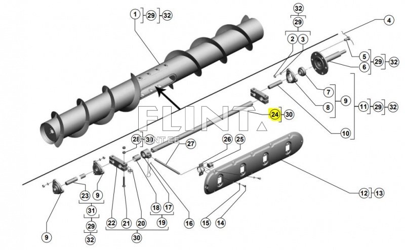 Kaksikteo sõrme võll 3518050-18217(11210)
