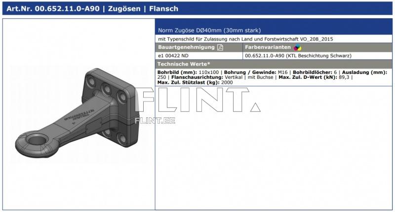 Towing eye Scharmüller 00.652.11.0 (110x100) eye 40mm