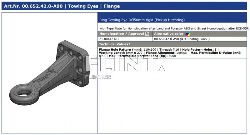 Towing eye Scharmueller 00.652.42.0 (110x100) eye 50mm