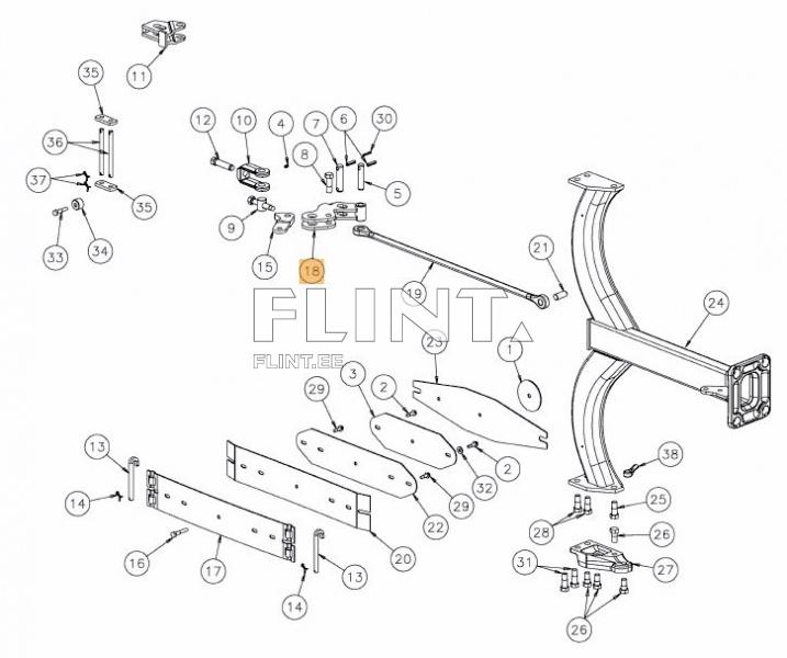 Bracket Kverneland KK067090R (for 25mm finger)